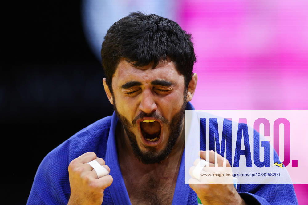 AZERBAIJAN, BAKU - OCTOBER 8, 2026: Murad Fatiyev of Azerbaijan celebrates his victory after a -90 kg bout against Nemanja Majdov of Serbia as part of the 2026 World Judo Championships at the National Gymnastics Arena 2026 World Judo Championships In Baku - ZUMAt113 20261008_zaa_t113_626