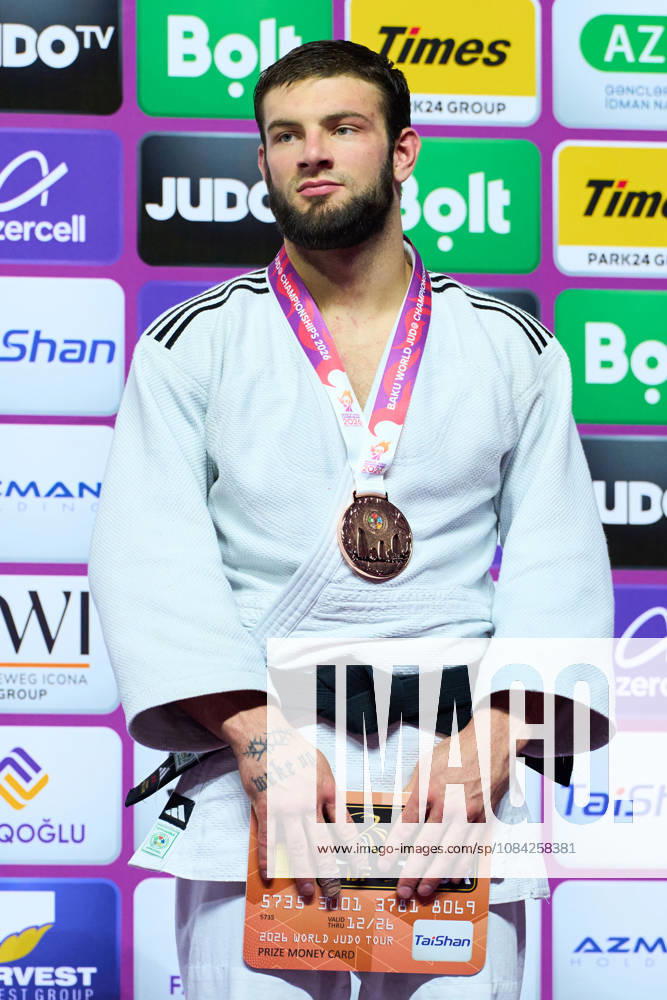 Rutovic Boris (SRB), OCTOBER 8, 2026 -Judo : World Judo Championships BAKU2026 Mens -90kgMedal Ceremony at National Gymnastics Arena in Baku, Azerbaijan. aflo_354330834 KenxAsakurax
