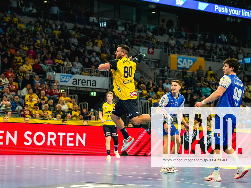 Opel HBL Handball, Rhein-Neckar Löwen vs. ThSV Eisenach, from left: Jannik Kohlbacher, Rhein-Neckar Löwen