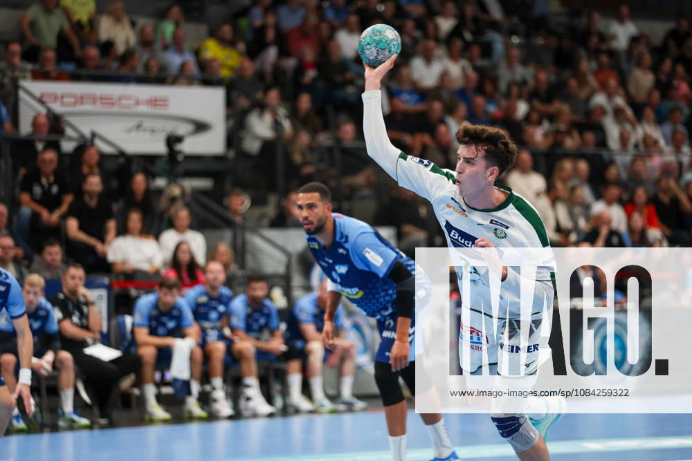 Marti Soler, HSG Wetzlar, 23, taking a shot (GER), TVB Stuttgart vs. HSG Wetzlar, Handball, Opel Handball Bundesliga, Matchday 8, 2026–2027 season, October 8, 2026, GER, TVB Stuttgart vs. HSG Wetzlar, Handball, Opel Handball Bundesliga, Matchday 8, 2026–2027 season, October 8, 2026, Stuttgart