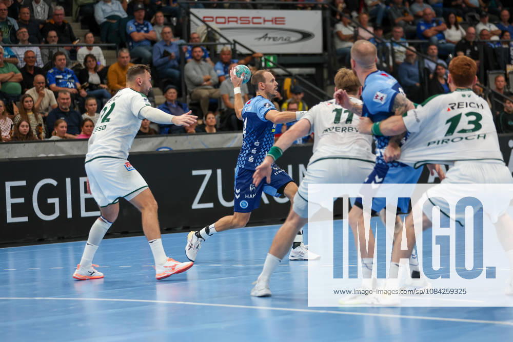 Kai Haefner, TVB Stuttgart, 34 (GER), TVB Stuttgart vs. HSG Wetzlar, Handball, Opel Handball Bundesliga, Matchday 8, 2026–2027 Season, October 8, 2026 GER, TVB Stuttgart vs. HSG Wetzlar, Handball, Opel Handball Bundesliga, Matchday 8, 2026–2027 season, October 8, 2026 Stuttgart