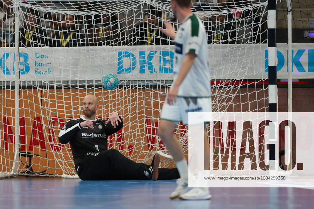 Bart Ravensbergen of HSG Wetzlar, 1, looks disappointed after a goal; GER, TVB Stuttgart vs. HSG Wetzlar, Handball, Opel Handball Bundesliga, Matchday 8, 2026–2027 season, October 8, 2026, GER, TVB Stuttgart vs. HSG Wetzlar, Handball, Opel Handball Bundesliga, Matchday 8, 2026–2027 season, October 8, 2026, Stuttgart
