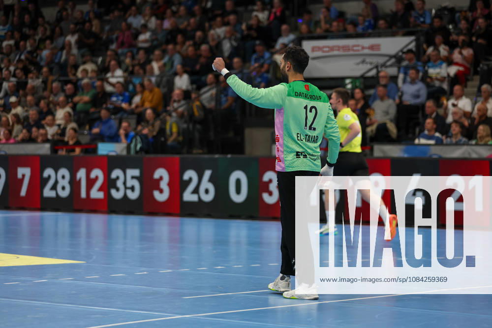 Mohamed El Tayar, TVB Stuttgart, No. 12, looks forward to the GER match: TVB Stuttgart vs. HSG Wetzlar, Handball, Opel Handball Bundesliga, Matchday 8, 2026–2027 season, October 8, 2026 GER, TVB Stuttgart vs. HSG Wetzlar, Handball, Opel Handball Bundesliga, Matchday 8, 2026–2027 season, October 8, 2026 Stuttgart