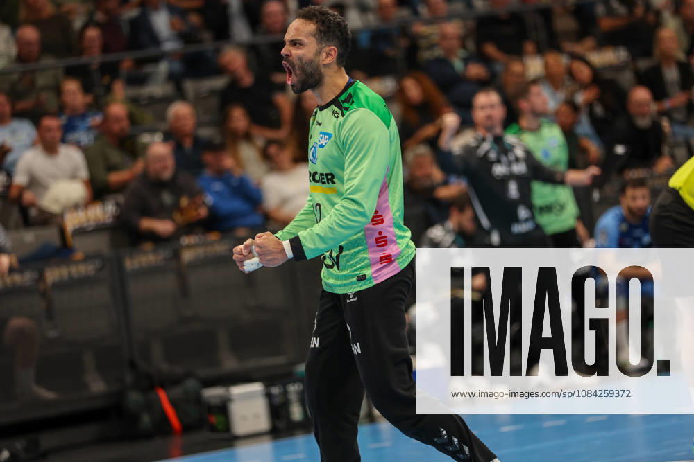 Mohamed El Tayar, TVB Stuttgart, No. 12, looks forward to the GER match: TVB Stuttgart vs. HSG Wetzlar, Handball, Opel Handball Bundesliga, Matchday 8, 2026–2027 season, October 8, 2026 GER, TVB Stuttgart vs. HSG Wetzlar, Handball, Opel Handball Bundesliga, Matchday 8, 2026–2027 season, October 8, 2026 Stuttgart
