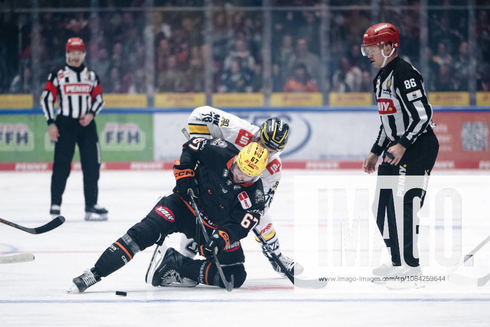 Matthew Wedman, Loewen Frankfurt, 67; Phil Varone, Krefeld Pinguine, 76 GER; Loewen Frankfurt vs. Krefeld Pinguine, ice hockey, PENNY DEL, Matchday 7, 2026–2027 season, October 8, 2026 GER, Loewen Frankfurt vs. Krefeld Pinguine, Ice Hockey, PENNY DEL, Matchday 7, 2026–2027 Season, October 8, 2026 Frankfurt am Main