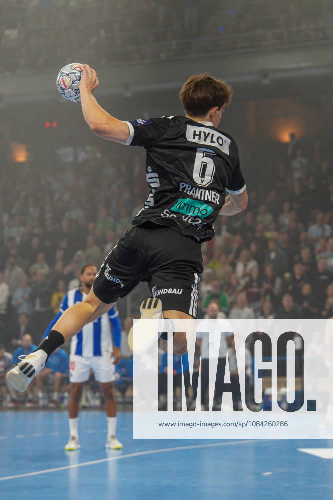 Pictured: Leo Prantner, Füchse Berlin, 6 shots on goal, October 8, 2026; Füchse Berlin vs. FC Porto, EHF Handball Champions League, 2026–27 season, Max Schmeling Halle