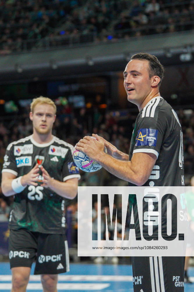 Pictured: Aitor Arino, Fuechse Berlin, August 14, 2026, Fuechse Berlin vs. FC Porto, EHF Handball Champions League, 2026–27 season, Max Schmeling Halle