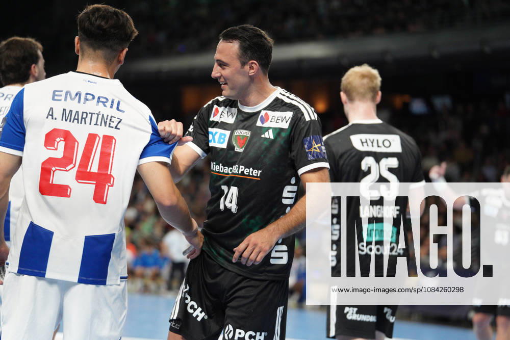 Pictured: Aitor Arino, Fuechse Berlin, August 14, 2026, Fuechse Berlin vs. FC Porto, EHF Handball Champions League, 2026–27 season, Max Schmeling Halle