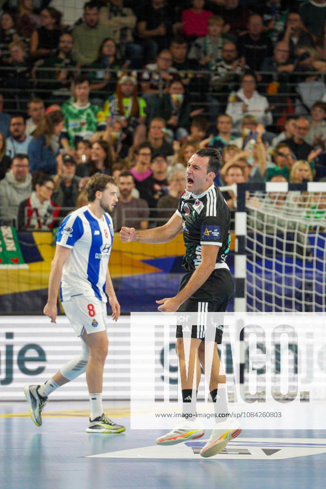 Pictured: Aitor Arino, Fuechse Berlin, 14, , goal, score, celebration, goal celebration, joy, excitement, celebrating, cheering, October 8, 2026, Fuechse Berlin vs. FC Porto, EHF Handball Champions League, 2026–27 season, Max Schmeling Halle, October 8, 2026, Fuechse Berlin vs. FC Porto, EHF Handball Champions League, 2026–27 season, Max Schmeling Hall, October 8, 2026, Fuechse Berlin vs. FC Porto, EHF Handball Champions League, 2026–27 season, Max Schmeling Hall, October 8, 2026, Fuechse Berlin vs. FC Porto, EHF Handball Champions League, 2026–27 season, Max Schmeling Hall