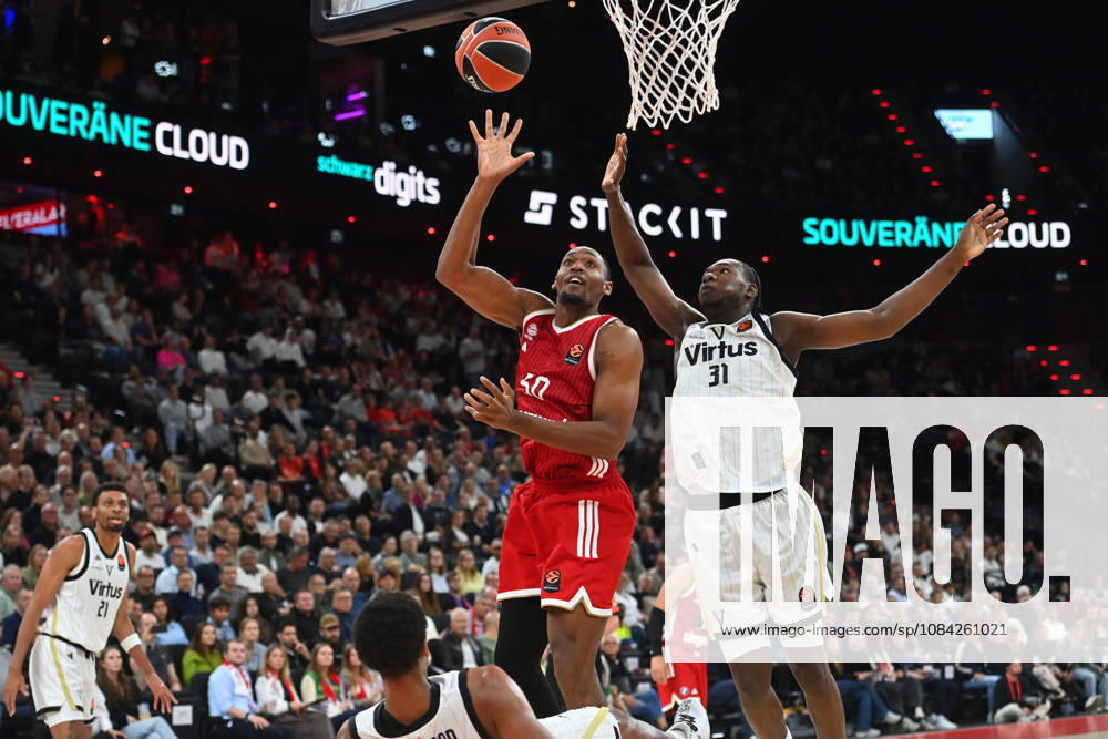 Austin WILEY FCB, Action, Face-off against Aliou Diarra, Bologna Basketball EuroLeague, 2026–2027 Season, FC Bayern Munich vs. Virtus Bologna on October 8, 2026, S A P G A R D EN