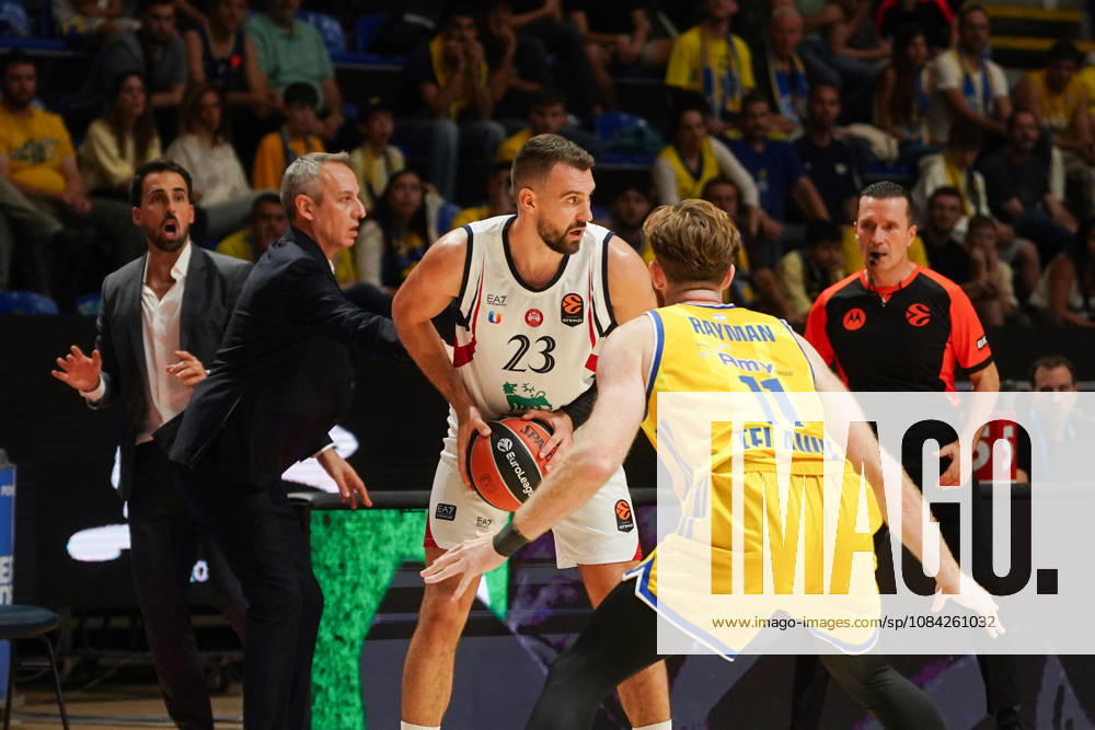 2026108, Belgrade, Serbia - Maccabi Rapyd Tel Aviv and Armani Olimpia Milan play a EuroLeague basketball game at the Aleksandar Nikolic Hall. GUDURIC MARKO in action. Belgrade Serbia - ZUMAd223 20261008_zip_d223_021