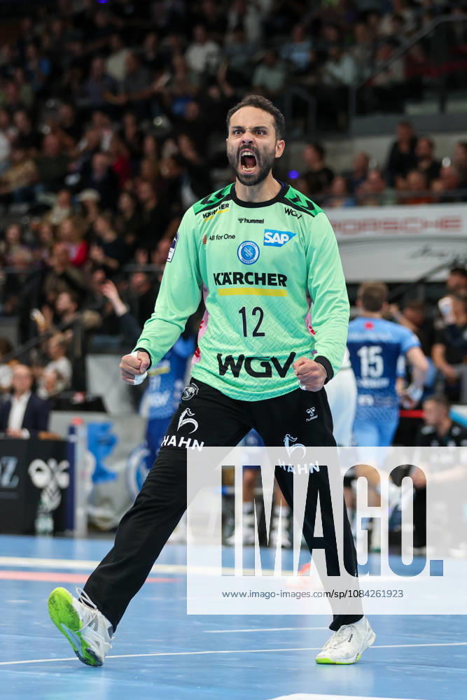 Mohamed El Tayar, TVB Stuttgart, No. 12, looks forward to the match GER, TVB Stuttgart vs. HSG Wetzlar, Handball, Opel Handball Bundesliga, Matchday 8, 2026–2027 season, October 8, 2026 GER, TVB Stuttgart vs. HSG Wetzlar, Handball, Opel Handball Bundesliga, Matchday 8, 2026–2027 season, October 8, 2026 Stuttgart