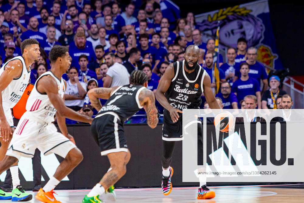 ESP Euroleague: Real Madrid vs. Partizan Belgrade. Tonye Jekiri of Partizan during the Euroleague game between Real Madrid and Partizan Mozzart Bet Belgrade, played at Movistar Arena on October 8, 2026, in Madrid, Spain. Madrid, Spain. Basketball