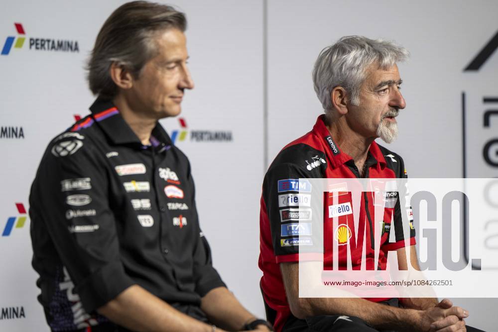 MOTO - MOTO GP - GRAND PRIX OF INDONESIA 2026 Rivola Massimo (ita), CEO Aprilia Racing, portrait with Dall Igna Luigi (ita), General Manager of Ducati Corse, presse conference during the 2026 MotoGP Pertamina Grand Prix of Indonesia on the Mandalika circuit from October 9 to 11, at West Nusa Tenggara, Indonesia - West Nusa TenggaraIndonesia