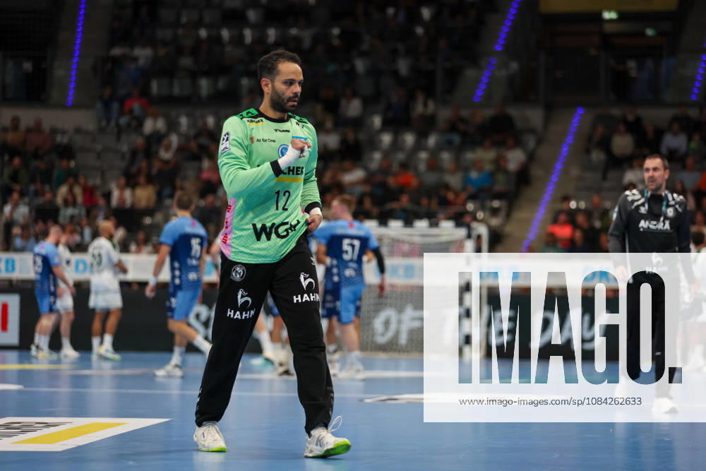 Mohamed El Tayar, TVB Stuttgart, No. 12, looks forward to the GER match: TVB Stuttgart vs. HSG Wetzlar, Handball, Opel Handball Bundesliga, Matchday 8, 2026–2027 season, October 8, 2026 GER, TVB Stuttgart vs. HSG Wetzlar, Handball, Opel Handball Bundesliga, Matchday 8, 2026–2027 season, October 8, 2026 Stuttgart