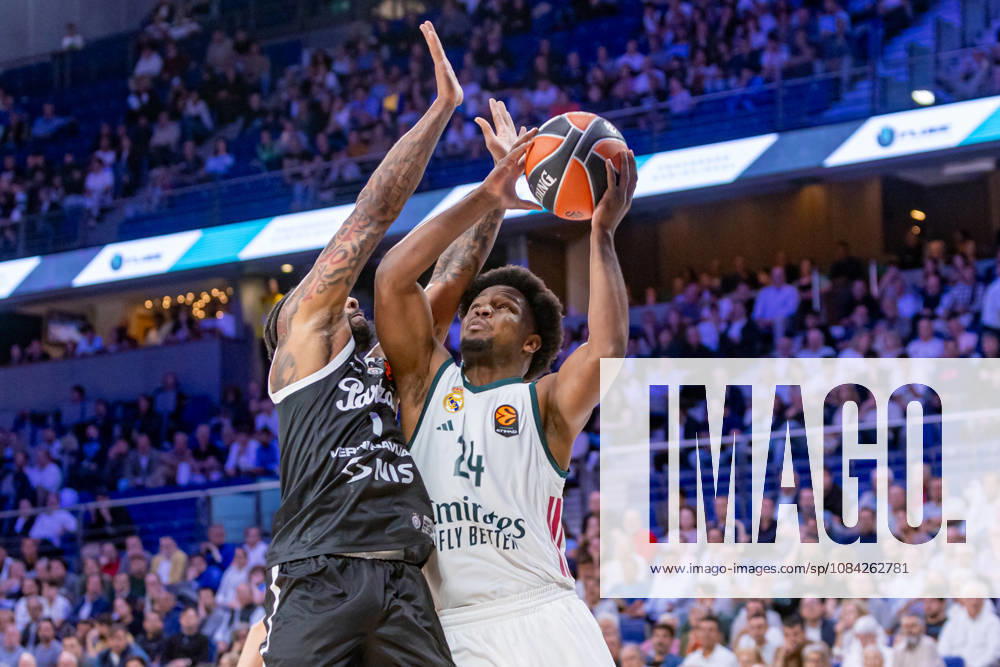 ESP Euroleague: Real Madrid vs. Partizan Belgrade. Nick Smith Jr. of Real Madrid and 24part during the Euroleague game between Real Madrid and Partizan Mozzart Bet Belgrade, played at Movistar Arena Stadium on October 8, 2026, in Madrid, Spain. Madrid, Spain. Basketball