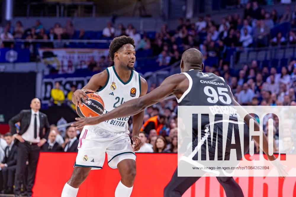ESP Euroleague: Real Madrid vs. Partizan Belgrade. Andrés Feliz of Real Madrid during the Euroleague game between Real Madrid and Partizan Mozzart Bet Belgrade, played at Movistar Arena on October 8, 2026, in Madrid, Spain. Madrid, Spain. Basketball