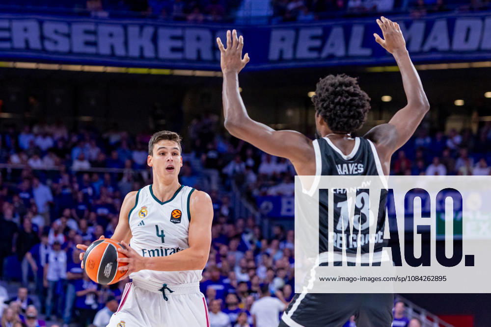 ESP EuroLeague: Real Madrid vs. Partizan Belgrade — Jaime Pradilla of Real Madrid during the EuroLeague game between Real Madrid and Partizan Mozzart Bet Belgrade, played at Movistar Arena on October 8, 2026, in Madrid, Spain. Madrid, Spain. Basketball