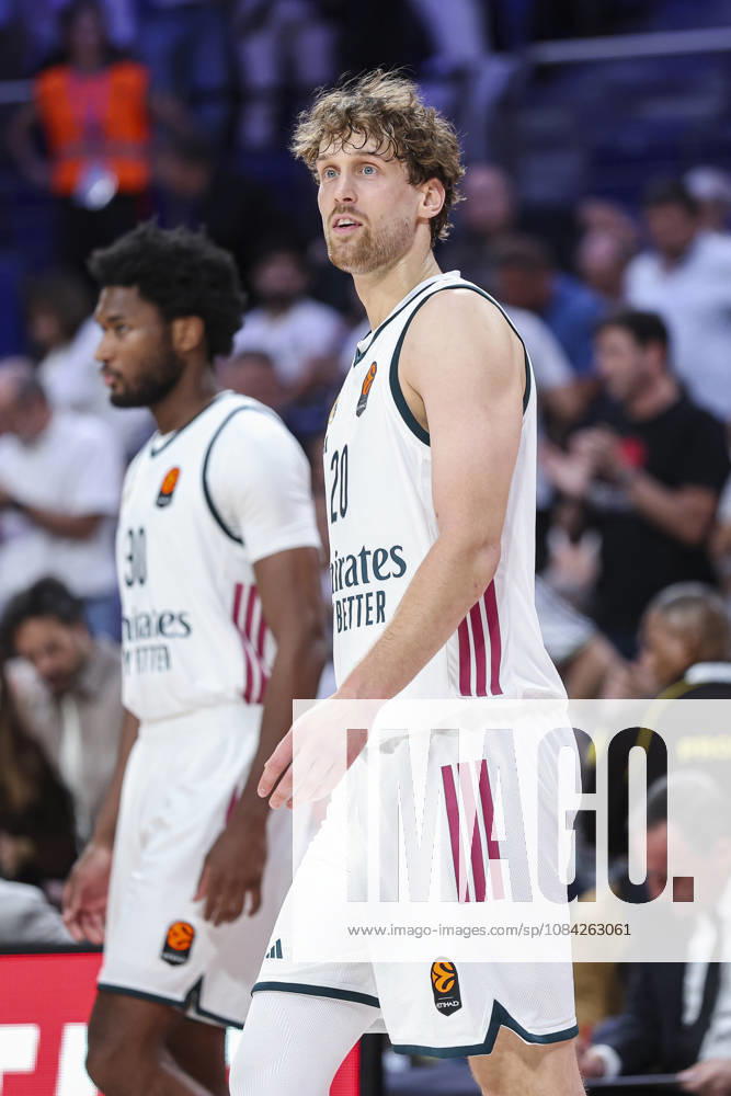 Mikael Jantunen of Real Madrid looks on during the Euroleague Basketball Regular Season Round 4 game between Real Madrid v Partizan Mozzart Bet Belgrade at Movistar Arena on October 08, 2026 in Madrid, Spain. Madrid Spain - ZUMAa181 20261008_zaa_a181_232