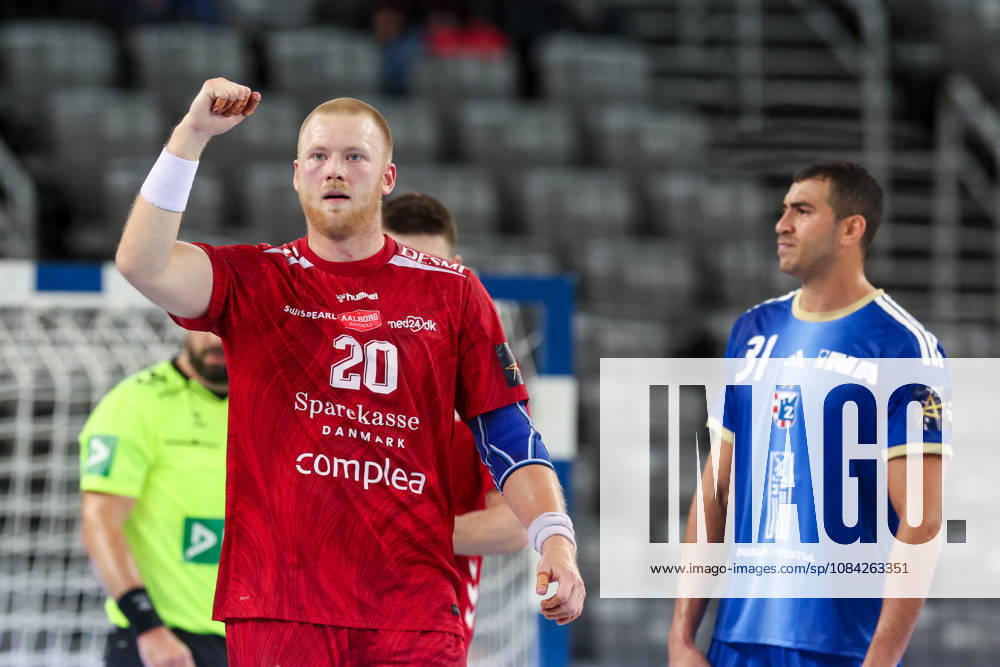 HC Zagreb v Aalborg Handbold - EHF Champions League Men Group Phase - Group C ZAGREB, CROATIA - OCTOBER 8: Felix Moller of aalborg Handbold celebrates after a goal during the EHF Champions League match between HC Zagreb and Aalborg Handbold at Arena Zagreb on October 8, 2026 in Zagreb, Croatia. IgorxKralj PIXSELL
