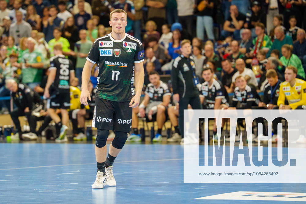 Pictured: Nils Lichtlein, Füchse Berlin, August 17, 2026; Füchse Berlin vs. FC Porto, EHF Handball Champions League, 2026–27 season, Max Schmeling Halle