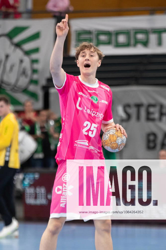 Handball, HBL2: SC DHfK Leipzig vs. TuS N Lübbecke, October 8, 2026, Caspar Gauer 25, SC DHfK Leipzig Handball, 2nd Bundesliga, 2026–2027 season, Matchday 7: SC DHfK Leipzig vs. TuS N Lübbecke on October 8, 2026, at the Quarterback Immobilien Arena Leipzig