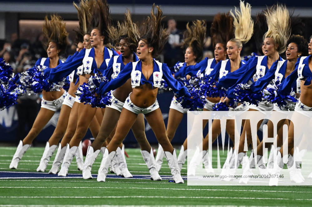Dallas Cowboys Cheerleaders perform at the Cowboys and Tampa Bay Buccaneers game at AT&T Stadium in Arlington, Texas on Thursday, October 8, 2026. ARL2026100829 IANxHALPERIN
