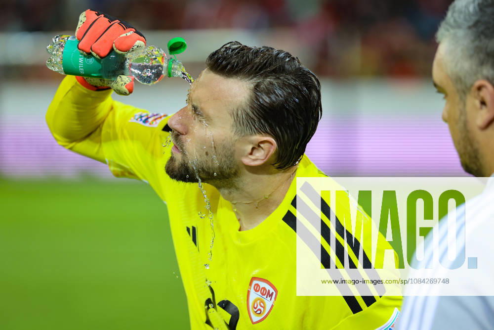 Stole Dimitrievski (23, North Macedonia) during the UEFA Nations League match between Switzerland and North Macedonia at thermoplan arena on October 6, 2026 in Lucerne, Switzerland.