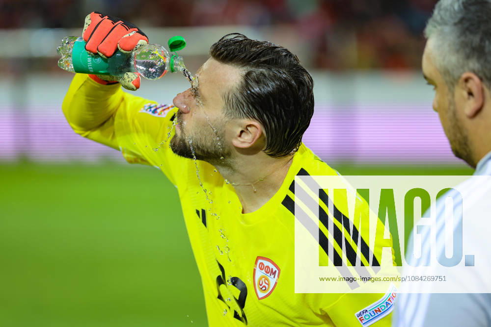 Stole Dimitrievski (23, North Macedonia) during the UEFA Nations League match between Switzerland and North Macedonia at thermoplan arena on October 6, 2026 in Lucerne, Switzerland.