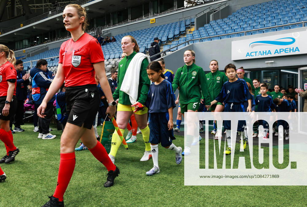 2027 FIFA Women s World Cup Round One Qualifying Play-off First Leg, Astana Arena, Astana, Kazakhstan 9 10 2026 Kazakhstan vs Republic of Ireland Irelands Kyra Carusa leads her team out before the game Kyra Carusa leads her team out before the game 9 10 2026