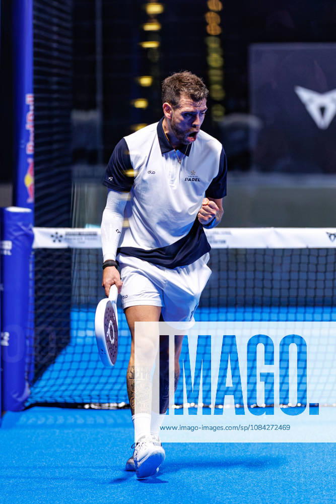 DÜSSELDORF, GERMANY - 9 OCTOBER 2026: Image shows the celebration of Gonzalo Alfonso (ARG) during CUPRA Germany Premier Padel P2 2026 Day 6: Quarterfinals at CASTELLO Düsseldorf on 9 10 2026 in Düsseldorf, Germany. Germany