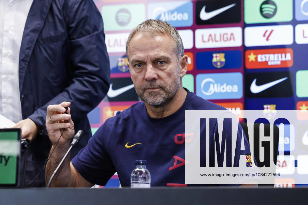 Hansi Flick, head coach of FC Barcelona, Barca attends his press conference, PK, Pressekonferenz during the training day of FC Barcelona ahead the Spanish League, LaLiga EA Sports, football match against Getafe CF at Ciudad Esportiva Joan Gamper on October 09, 2026 in Sant Joan Despi, Barcelona, Spain. Sant Joan Despi Spain - ZUMAa181 20261009_zaa_a181_024