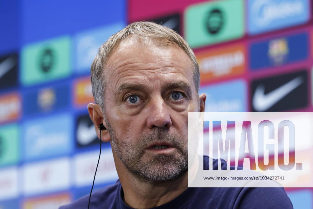 Hansi Flick, head coach of FC Barcelona, Barca attends his press conference, PK, Pressekonferenz during the training day of FC Barcelona ahead the Spanish League, LaLiga EA Sports, football match against Getafe CF at Ciudad Esportiva Joan Gamper on October 09, 2026 in Sant Joan Despi, Barcelona, Spain. FC Barcelona Training And Press Conference - LaLiga EA Sports - ZUMAa181 20261009_zaa_a181_041