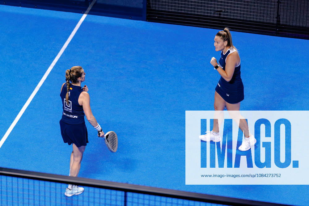 DÜSSELDORF, GERMANY - 9 OCTOBER 2026: Image shows the celebration of Aranzazu Osoro Ulrich (ARG) and Alejandra Salazar Bengoechea (ESP) during CUPRA Germany Premier Padel P2 2026 Day 6: Quarterfinals at CASTELLO Düsseldorf on 9 10 2026 in Düsseldorf, Germany. Germany