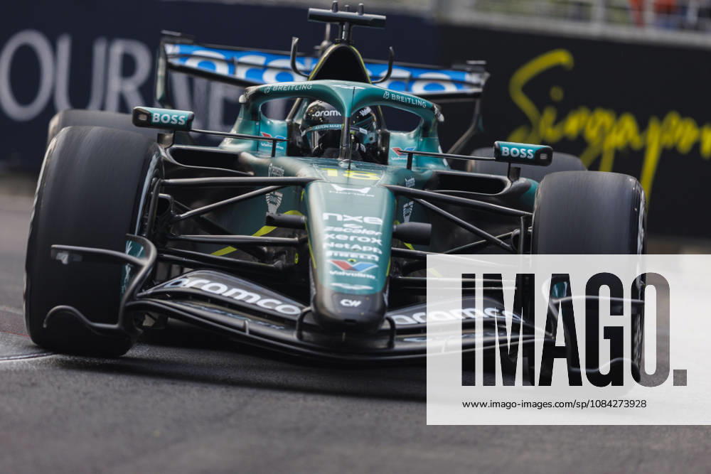 9th October 2026; Marina Bay, Singapore; Formula 1, Singapore Grand Prix, Free Practice and Sprint Qualifying Day; Lance Stroll (18) of Canada and Aston Martin Aramco Formula One Team during the first practice at the Singapore Grand Prix StephenxBlackberry