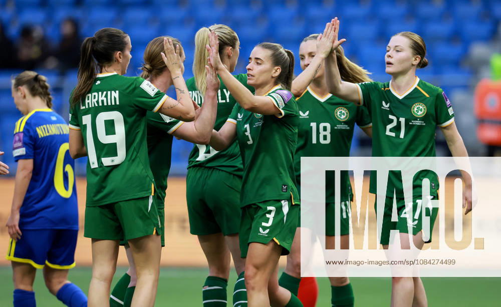 2027 FIFA Women s World Cup Round One Qualifying Play-off First Leg, Astana Arena, Astana, Kazakhstan 9 10 2026 Kazakhstan vs Republic of Ireland Ireland players celebrate a goal Ireland players celebrate a goal 9 10 2026