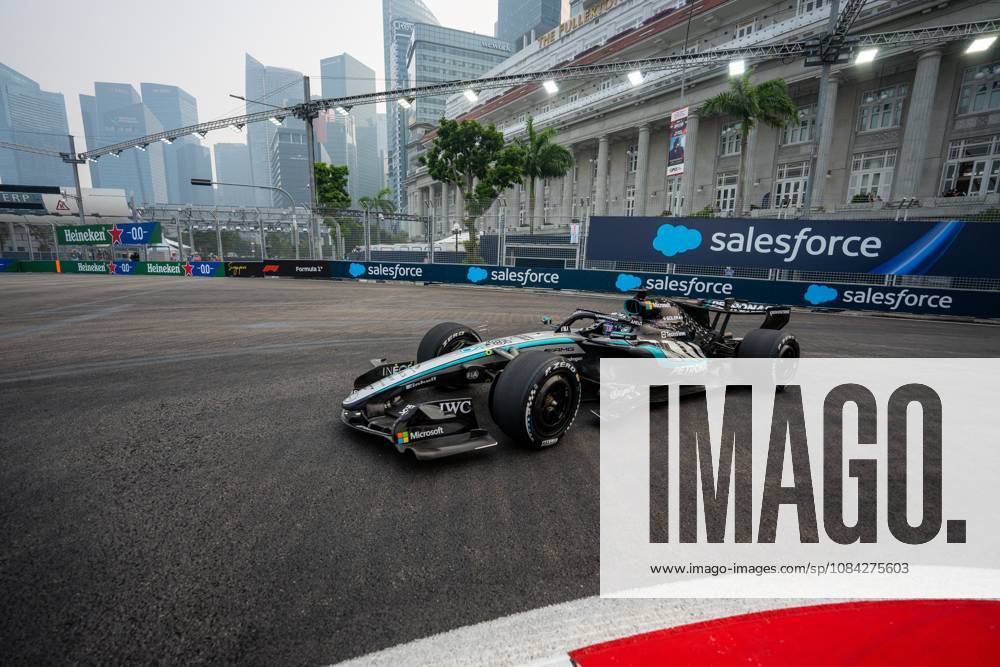 George Russell (GBR) (Mercedes-AMG Petronas F1 Team) during free practice 1 of the Formula 1 Singapore Grand Prix 2026 at the Marina Bay Street Circuit. F1 2026: (Free Practice 1) Singapore Grand Prix In Singapore, Singapore - 09 Oct 2026 - ZUMAs197 20261009_aaa_s197_063