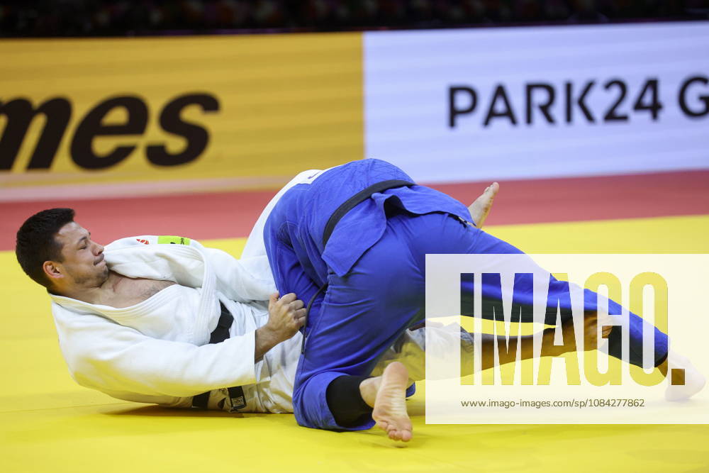 AZERBAIJAN, BAKU - OCTOBER 9, 2026: Niyaz Bilalov (L) of Russia and Arman Adamian of Russia compete in their -100 kg bout as part of the 2026 World Judo Championships at the National Gymnastics Arena. Mikhail Sinitsyn TASS 98996966