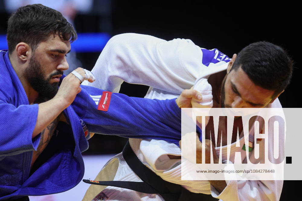 AZERBAIJAN, BAKU - OCTOBER 9, 2026: Gennaro Pirelli (L) of Italy and Tulkinbek Turdiev of Uzbekistan compete in their -100 kg bout as part of the 2026 World Judo Championships at the National Gymnastics Arena 2026 World Judo Championships In Baku - ZUMAt113 20261009_zaa_t113_727