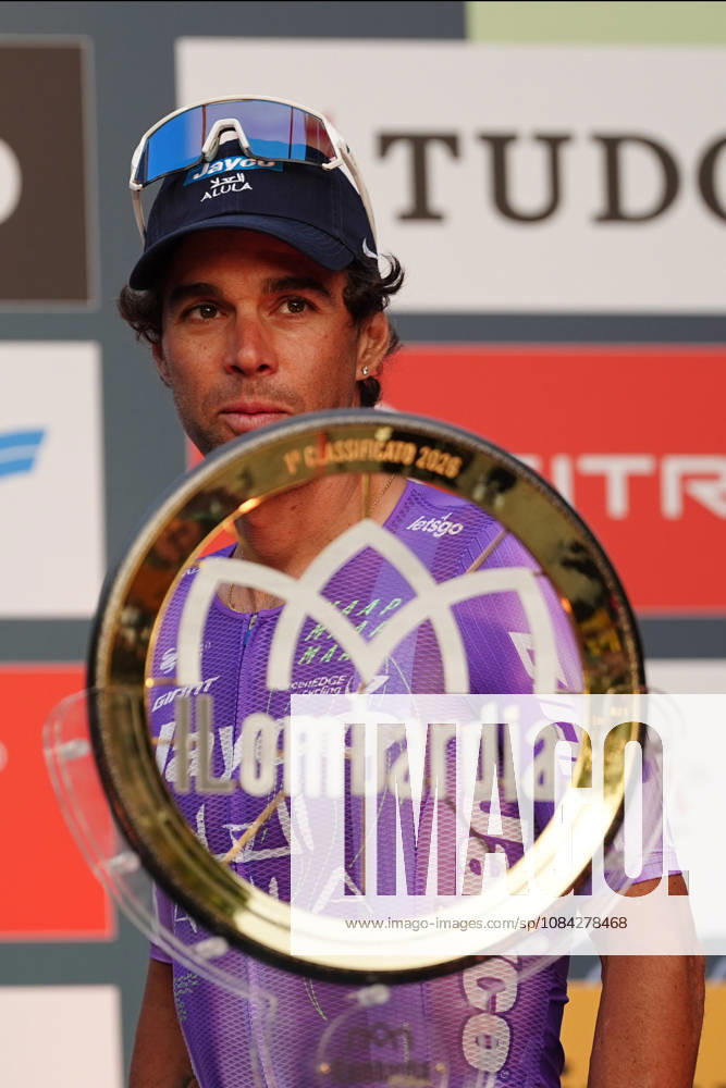 Australia s Michael Matthews of Team Jayco AlUla during the team presentation on the eve of the 120th edition of Il Lombardia cycling race, in Bergamo on October 9, 2026, prior to the 239 km one-day race from Bergamo to Como, Italy.