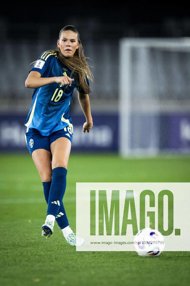 Bella Andersson of Sweden during the FIFA Women’s World Cup qualifying playoff soccer match between Lithuania and Sweden on October 9, 2026 in Kaunas. Photo by Mathias Bergeld. BILDBYRAN code MB MB1418 soccer football fotball World Cup qualifier FIFA Women’s World Cup qualifier playoff Lithuania Sweden women’s BBENG play-off
