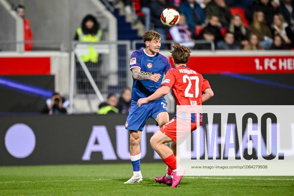 Paul Joly of 1 FC Kaiserslautern and Michael Heule of 1 FC Heidenheim 1846 go head-to-head during the 2. Bundesliga match between 1 FC Heidenheim and 1 FC Kaiserslautern, at the Voith Arena on October 9, 2026, in Heidenheim an der Brenz, Germany. Photo by Harry Langer, DeFodi Images. Paul Joly of 1 FC Kaiserslautern and Michael Heule of 1 FC Heidenheim 1846 battle for the ball during the 2nd Bundesliga match between 1 FC Heidenheim and 1 FC Kaiserslautern at Voith Arena on October 9, 2026 in Heidenheim an der Brenz, Germany Photo by Harry Langer, DeFodi Images. DFB and DFL regulations prohibit any use of photographs as image sequences and or quasi-video. Photo by Harry Langer, DeFodi Images. DFB and DFL regulations prohibit any use of photographs as imSEQUENCES AND OR QUASI-VIDEO