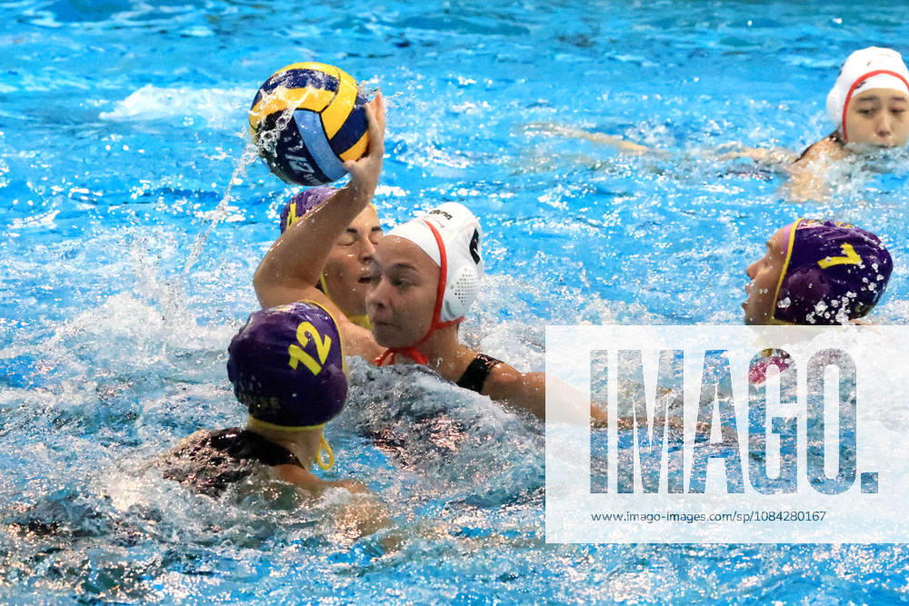 GER, DEU, Germany Women s Water Polo, Water Polo Champions League Qualifiers, 2026 Season, Berlin, Spandau 04 vs. UVSE Gesa Deike (Spandau 04) 6, Kinga Peresztegi Nagy (UVSE) 12, Rebecca Parkes (UVSE) 4, nordphoto GmbH Engler, Berlin, Schwimhalle Schöneberg, Berlin, Germany