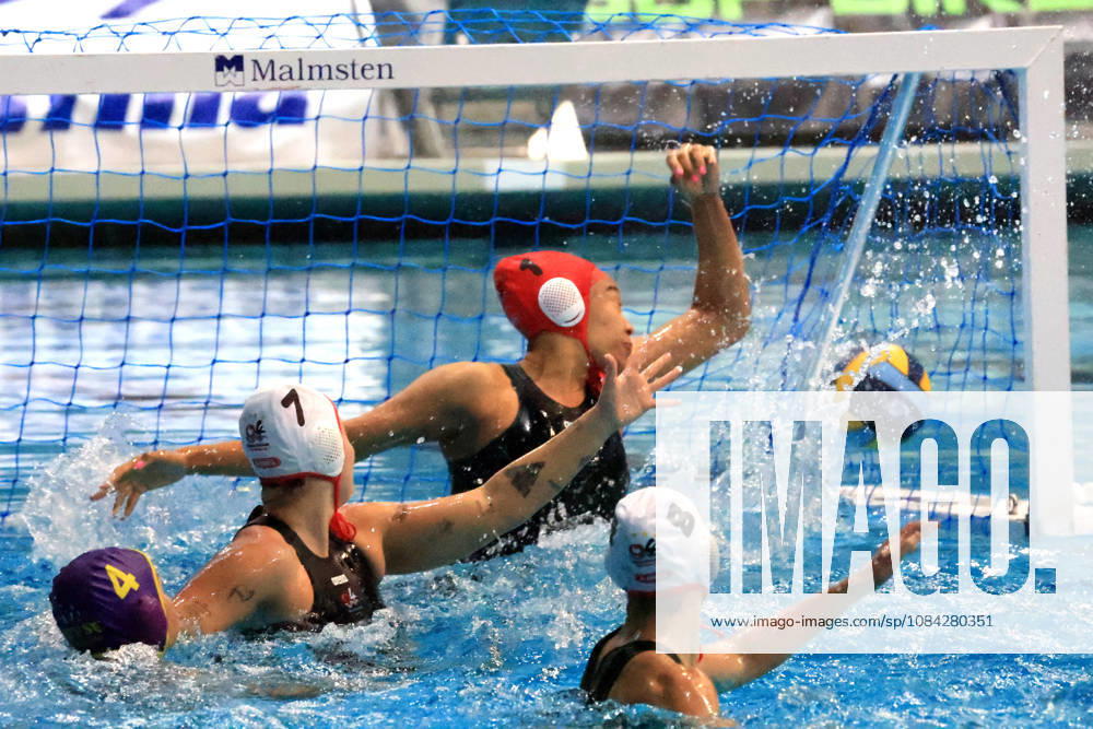 GER, DEU, Germany Women s Water Polo, Water Polo Champions League Qualifiers, 2026 Season, Berlin, Spandau 04 vs. UVSE Mia Rycraw Spandau 04 1, Kinga Mihaly Spandau 04 7, Rebecca Parkes UVSE 4 nordphoto GmbH Engler Berlin Swimming Pool Schöneberg Berlin Germany