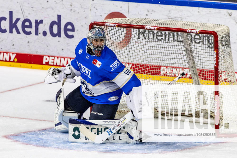 Joacim Eriksson, Schwenninger Wild Wings, 60 during the warm-up for the Cologne Haie vs. Schwenninger Wild Wings game, ice hockey, Penny DEL, Matchday 07, 2026–2027, October 9, 2026, Cologne Sharks vs. Schwenninger Wild Wings, Ice Hockey, Penny DEL, Matchday 7, 2026–2027, October 9, 2026, Cologne