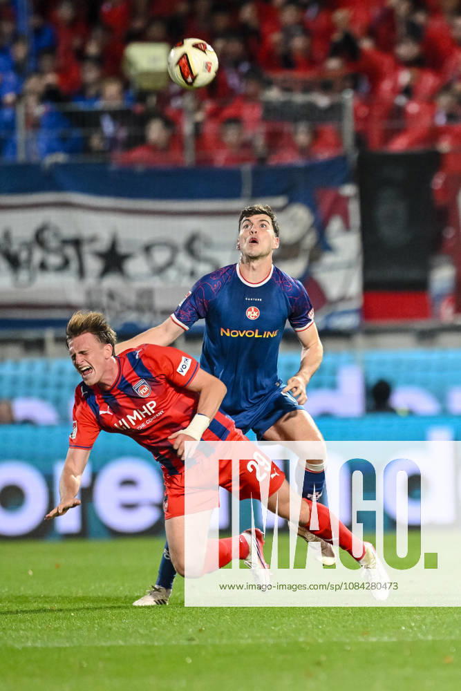 Mikkel Kaufmann of 1 FC Heidenheim 1846 and Jacob Rasmussen of 1 FC Kaiserslautern in a tackle during the 2. Bundesliga match between 1 FC Heidenheim and 1 FC Kaiserslautern, at the Voith Arena on October 9, 2026, in Heidenheim an der Brenz, Germany. Photo by Harry Langer, DeFodi Images. Mikkel Kaufmann of 1 FC Heidenheim 1846 and Jacob Rasmussen of 1 FC Kaiserslautern battle for the ball during the 2nd Bundesliga match between 1 FC Heidenheim and 1 FC Kaiserslautern at Voith Arena on October 9, 2026 in Heidenheim an der Brenz, Germany Photo by Harry Langer, DeFodi Images. DFB and DFL regulations prohibit any use of photographs as image sequences and or quasi-video. Photo by Harry Langer, DeFodi Images. DFB and DFL regulations prohibit any use of photographs as imSEQUENCES AND OR QUASI-VIDEO