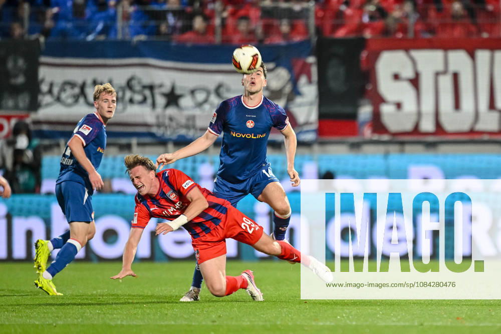 Mikkel Kaufmann of 1 FC Heidenheim 1846 and Jacob Rasmussen of 1 FC Kaiserslautern in a tackle during the 2. Bundesliga match between 1 FC Heidenheim and 1 FC Kaiserslautern, at the Voith Arena on October 9, 2026, in Heidenheim an der Brenz, Germany. Photo by Harry Langer, DeFodi Images. Mikkel Kaufmann of 1 FC Heidenheim 1846 and Jacob Rasmussen of 1 FC Kaiserslautern battle for the ball during the 2nd Bundesliga match between 1 FC Heidenheim and 1 FC Kaiserslautern at Voith Arena on October 9, 2026 in Heidenheim an der Brenz, Germany Photo by Harry Langer, DeFodi Images. DFB and DFL regulations prohibit any use of photographs as image sequences and or quasi-video. Photo by Harry Langer, DeFodi Images. DFB and DFL regulations prohibit any use of photographs as imSEQUENCES AND OR QUASI-VIDEO