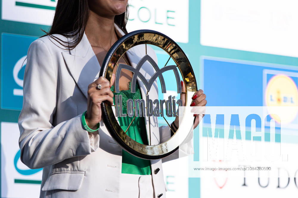 120th ILombardia Team Presentation The trophy is shown at the 120th ILombardia team presentation in Bergamo, Italy, on October 9, 2026. Bergamo Italy