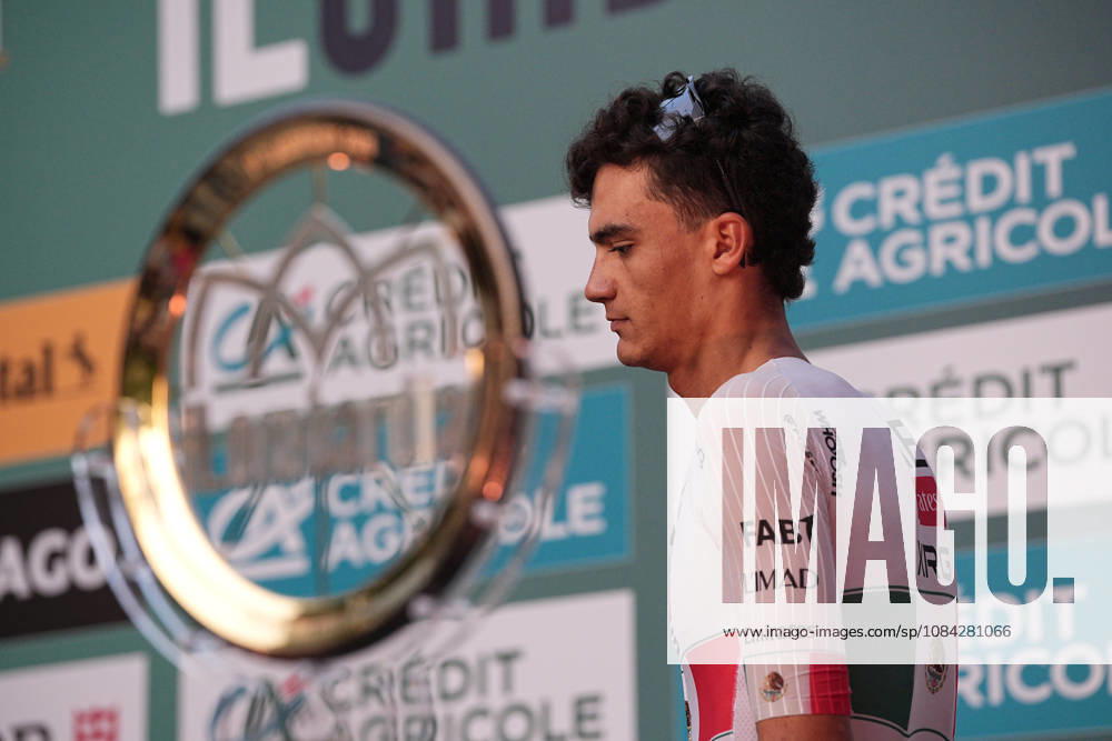 Mexico s Isaac Del Toro Romero of UAE Team Emirates XRG during the team presentation on the eve of the 120th edition of Il Lombardia cycling race, in Bergamo on October 9, 2026, prior to the 239 km one-day race from Bergamo to Como, Italy.