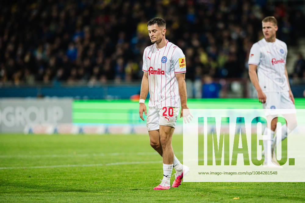 2. Bundesliga: Eintracht Braunschweig vs. Holstein Kiel, October 9, 2026; Adrian Kapralik, Holstein Kiel; 20 Soccer; 2. Bundesliga; Matchday 7: Eintracht Braunschweig vs. Holstein Kiel on October 9, 2026, at Eintracht Stadium, Braunschweig DFL regulations prohibit any use of photographs as image sequences and or quasi-video